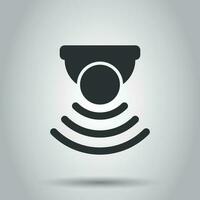 Motion sensor icon in flat style. Sensor waves vector illustration on white background. Security connection business concept.