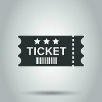 Cinema ticket icon in flat style. Admit one coupon entrance vector illustration on white background. Ticket business concept.