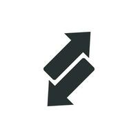 Reverse arrow sign icon in flat style. Refresh vector illustration on white isolated background. Reload business concept.