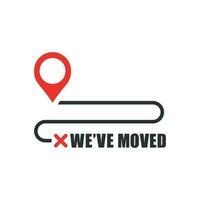 Move location icon in flat style. Pin gps vector illustration on white isolated background. Navigation business concept.