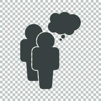 People icon with speech bubbles. Flat vector illustration