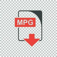 MPG file Icon vector flat