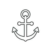 Boat anchor sign icon in flat style. Maritime equipment vector illustration on white isolated background. Sea security business concept.