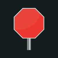 Blank red stop sign vector icon. Empty danger symbol vector illustration.