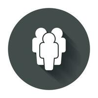 People icon. Flat people vector illustration with long shadow.