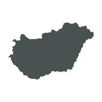 Hungary vector map. Black icon on white background.