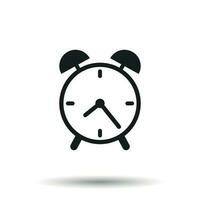 alarma reloj icono. plano diseño estilo. sencillo icono en blanco antecedentes. web sitio página y móvil aplicación diseño elemento vector