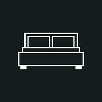 Bed vector illustration isolated on black background. Bed icon vector illustration.