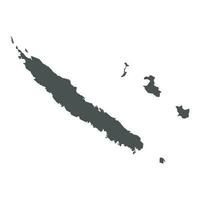 New Caledonia vector map. Black icon on white background.