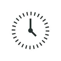 Clock countdown icon in flat style. Time chronometer vector illustration on white isolated background. Clock business concept.