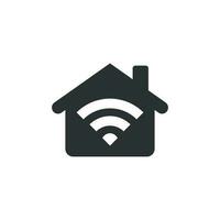 Smart home icon in flat style. House control vector illustration on white isolated background. Smart home business concept.