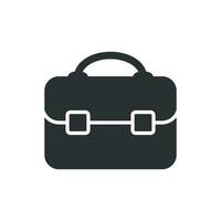 Briefcase sign icon in flat style. Suitcase vector illustration on white isolated background. Baggage business concept.