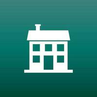 House icon. Vector illustration in flat style on green background.