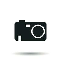 Camera icon on isolated background. Flat vector illustration.