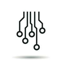 Circuit board icon. Technology scheme symbol flat vector illustration on white background.