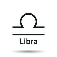 Libra zodiac sign. Flat astrology vector illustration on white background.