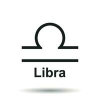 Libra zodiac sign. Flat astrology vector illustration on white background.