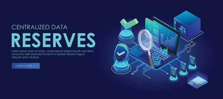 digital data reserves isometric vector