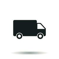 Truck, car vector illustration. Fast delivery service shipping icon. Simple flat pictogram for business, marketing or mobile app internet concept