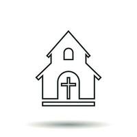 Line church sanctuary vector illustration icon. Simple flat pictogram for business, marketing, mobile app, internet on white background