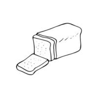 Hand drawn bread with sliced pieces vector