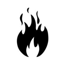 Hand drawn fire silhouette. Fireball black and white vector sketch. Icon