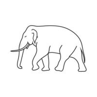 Elephant Line drawing icon isolated on white background. Vector illustration EPS 10. Editable stroke.