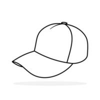 Baseball cap icon isolated on white background. Front and side view Editable stroke vector illustration.