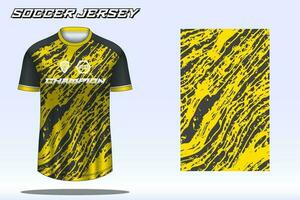 Soccer jersey sport t-shirt design mockup for football club vector