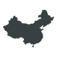 China mapa. gris vector ilustración en blanco antecedentes