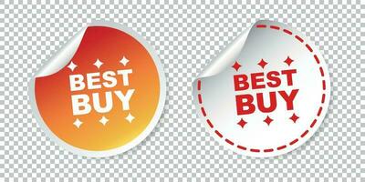 Best buy stickers. Vector illustration on isolated background.