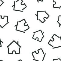 House building icon seamless pattern background. Home apartment vector illustration. House dwelling symbol pattern.