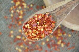 Dried red hot chili pepper photo