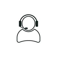 Operator with microphone vector icon. Operator in call center illustration.