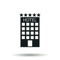 Hotel icon on isolated background. Simple flat pictogram for business, marketing, internet concept. Trendy modern vector symbol for web site design or mobile app.