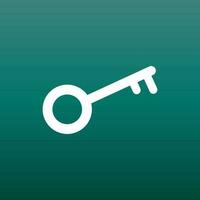 Key Icon vector illustration in flat style on green background. Unlock symbol for web site design, logo, app, ui.