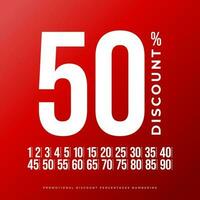 Promotional Discount Percentages Numbering vector