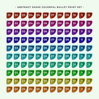 Abstract Shape Colorful Bullet Point Set vector