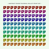 Abstract Shape Colorful Bullet Point Set vector