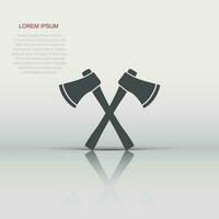 Axe icon in flat style. Lumberjack vector illustration on white isolated background. Blade business concept.