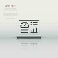 Dashboard icon in flat style. Finance analyzer vector illustration on white isolated background. Performance algorithm business concept.