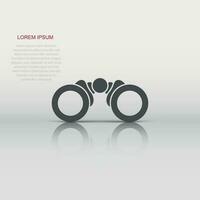 Binocular icon in flat style. Search vector illustration on white isolated background. Zoom business concept.