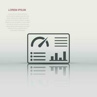 Dashboard icon in flat style. Finance analyzer vector illustration on white isolated background. Performance algorithm business concept.