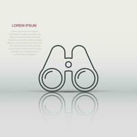 icono binocular en estilo plano. buscar ilustración vectorial sobre fondo blanco aislado. zoom concepto de negocio. vector