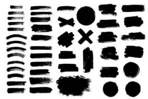 Vector set grunge brush stroke text boxes design element.