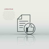 Approved document icon in flat style. Authorize vector illustration on white isolated background. Agreement check mark business concept.