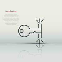 Locker icon in flat style. Padlock password vector illustration on white isolated background. Key unlock business concept.