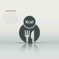 Kcal icon in flat style. Diet vector illustration on white isolated background. Calories business concept.