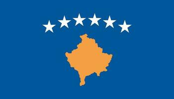 Kosovo bandera icono en plano estilo. nacional firmar vector ilustración. diplomático negocio concepto.