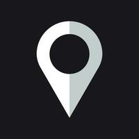 Pin icon vector. Location sign in flat style isolated on black background. Navigation map, gps concept. vector